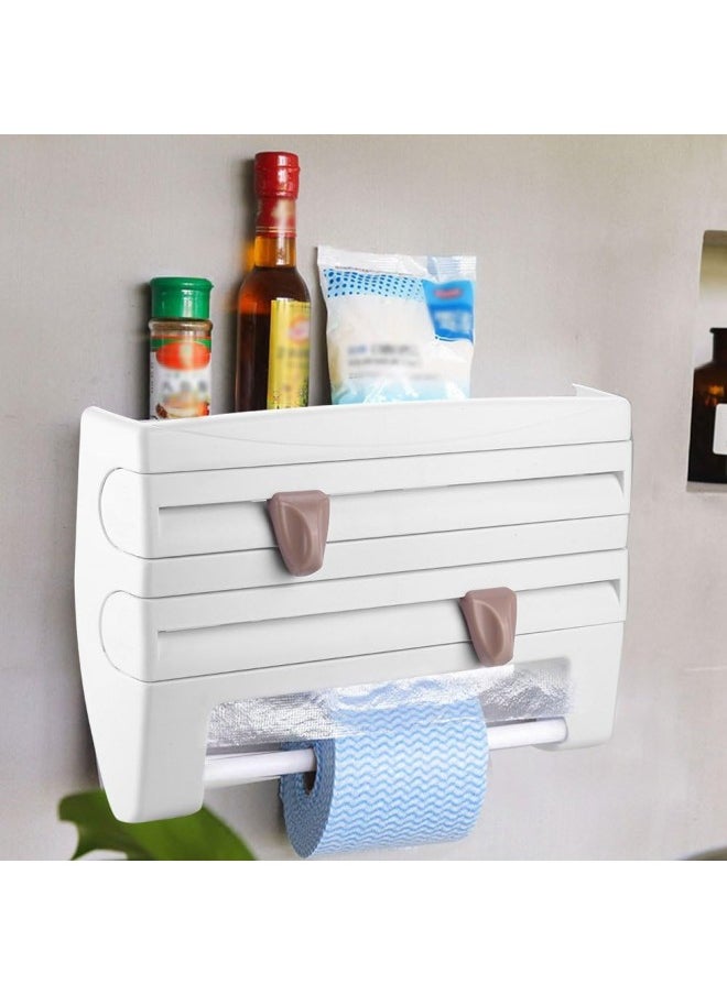 silvercnc - Paper Towel Holder, Wall-Mount Sauce Bottle Storage Rack Paper Towel Holder Preservative Film Dispenser(#1) - Image 1