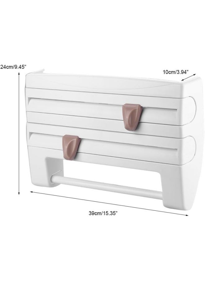 silvercnc - Paper Towel Holder, Wall-Mount Sauce Bottle Storage Rack Paper Towel Holder Preservative Film Dispenser(#1) - Image 1