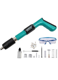 BONAI Nail Wall Fastening Tool, Manual Steel Concrete Nail gun, DIY Wood Working and Cement with Extra 30pcs Nails, 5 Speed, Stainless Handle, Green  - Image 1