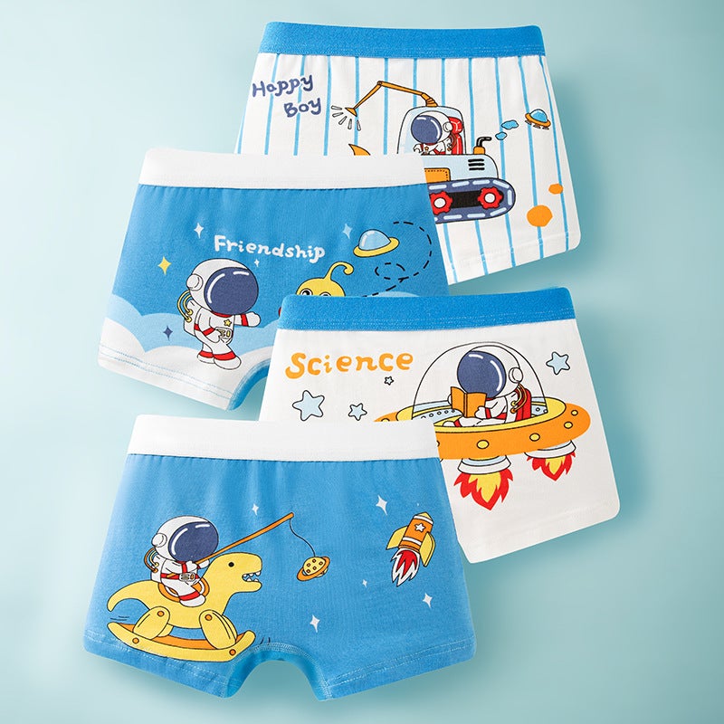 Boys Cotton Cartoon Boxer Briefs 1049 Astros Combination