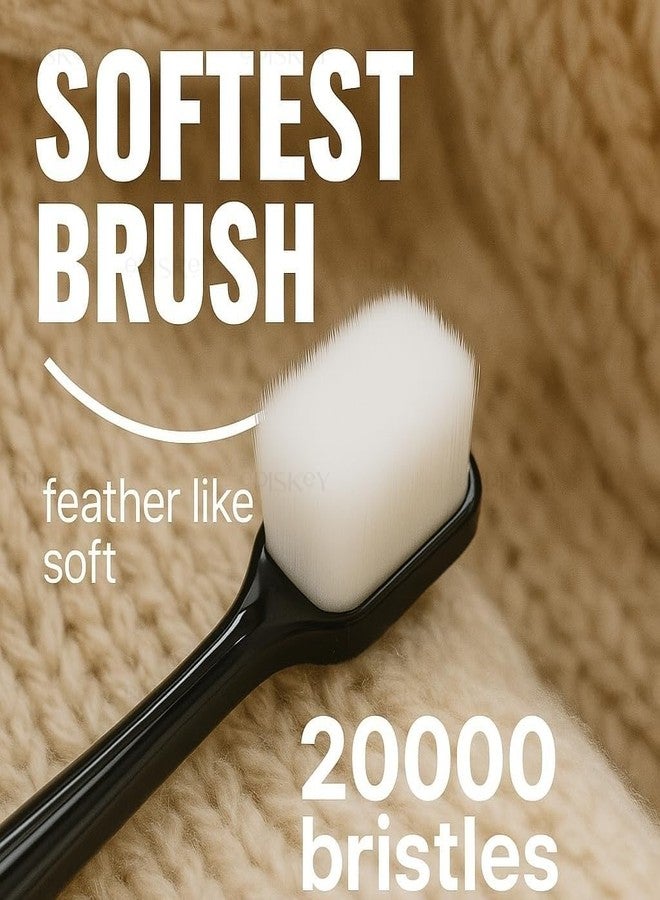 Episkey Toothbrush for Sensitive Gums, Micro Fur Manual Toothbrush with 20000 Soft Floss Bristle for Men, Women, Elderly, Braces and Gum Recessions, Protect Fragile Gums (Multicolor (Pack Of 3 - Image 2
