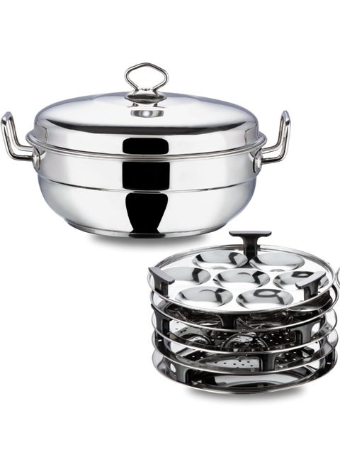 Stainless Steel Multi Kadai with 5 Plates - 26cm