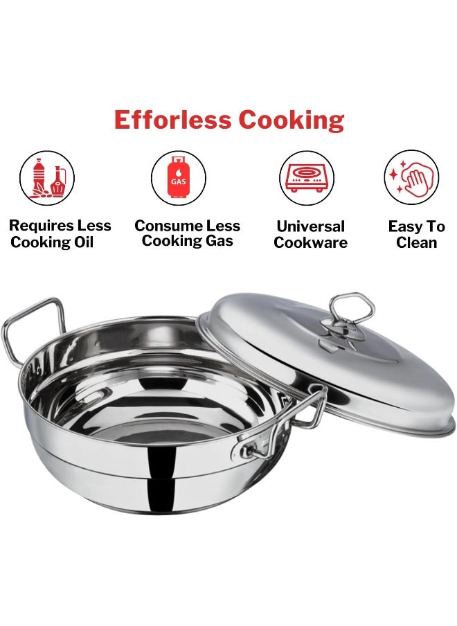 Stainless Steel Multi Kadai with 5 Plates - 26cm