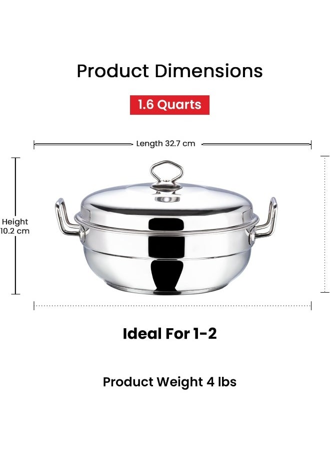 Stainless Steel Multi Kadai with 5 Plates - 26cm