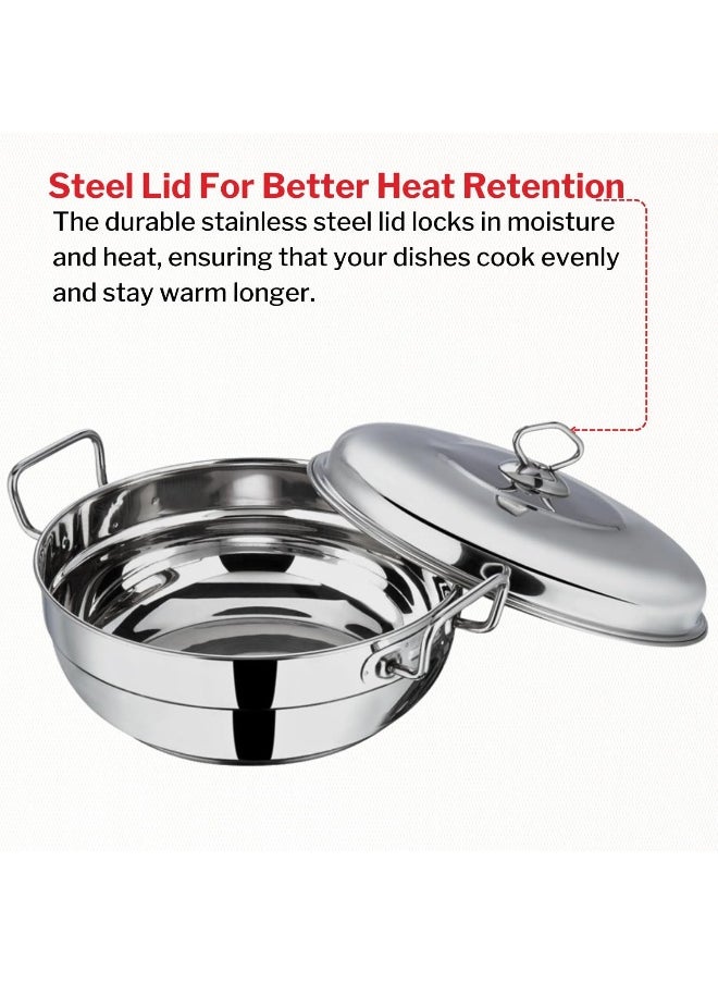 Stainless Steel Multi Kadai with 5 Plates - 26cm