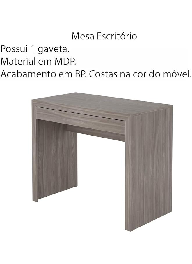 erorex Mdp Office Desk With 1 Drawer Light Brown H75 X W90 X D47 Cm Diy Assembly  - Image 3