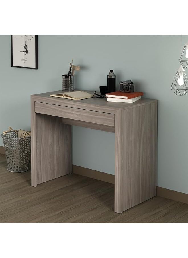 erorex Mdp Office Desk With 1 Drawer Light Brown H75 X W90 X D47 Cm Diy Assembly  - Image 2