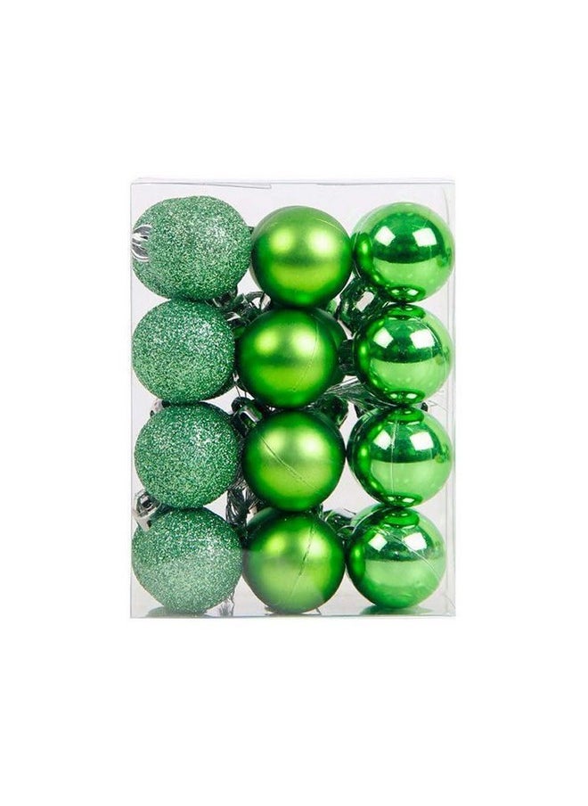 lasenersm lasenersm 24 Pieces 1.18"/3cm Shatterproof Christmas Ball Ornaments Packed in Plastic Barrel Shatterproof Christmas Tree Balls Ornament Use for Christmas Small Tree Wedding Birthday Green  - Image 1