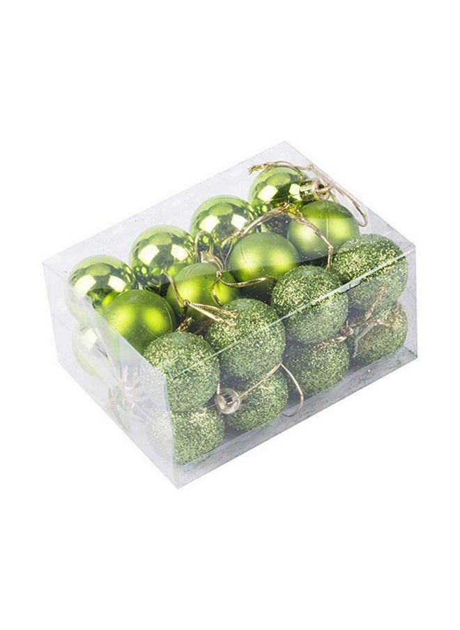 lasenersm lasenersm 24 Pieces 1.18"/3cm Shatterproof Christmas Ball Ornaments Packed in Plastic Barrel Shatterproof Christmas Tree Balls Ornament Use for Christmas Small Tree Wedding Birthday Green  - Image 3
