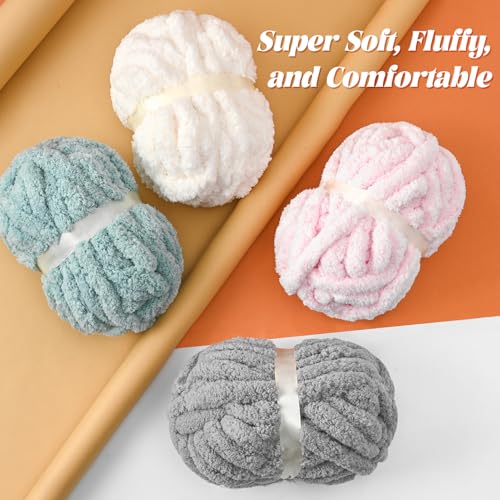 OMoiut 10 Pack of Black Soft Jumbo Chunky Yarn for Hand Knitting,Thick Blanket Yarn for Crocheting, #10 Super Bulky Yarns, 220yds/70.5oz Fluffy Chunky Chenille Yarns for Crocheting. - Image 4