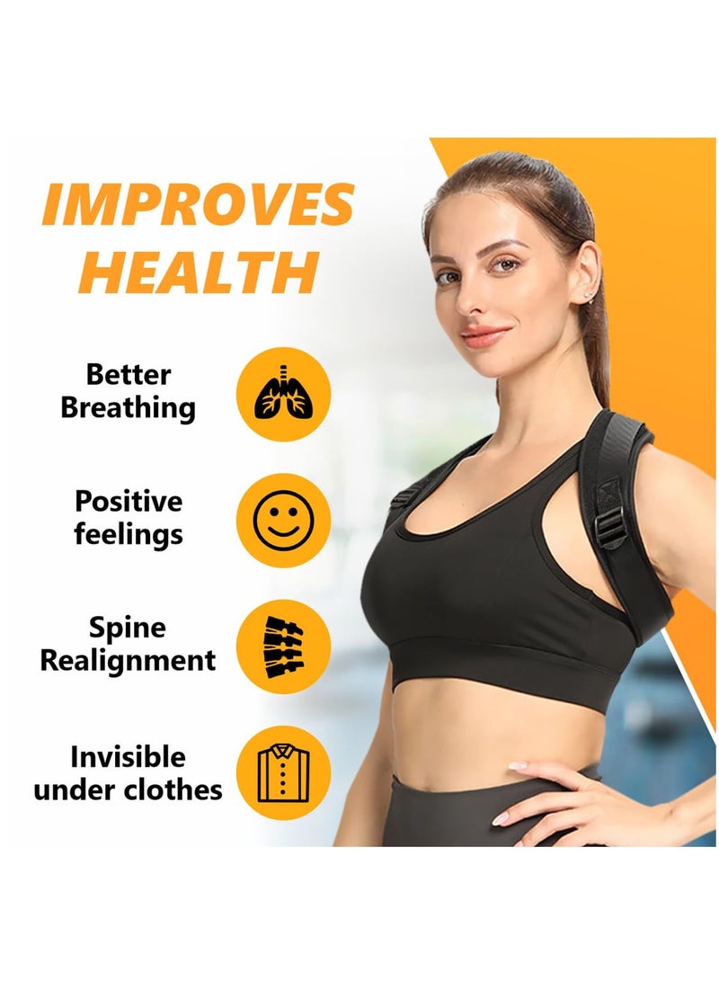 general Back Brace Posture Corrector for Women and Men, Adjustable Upper Back Brace and Shoulder Brace Straightener, Back Straightener for Men, Upper Back Corrector to Reveal Discomfort From Neck and Shoulder - Image 4