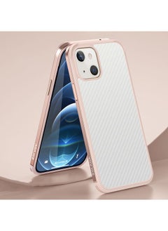 Case Cover For iPhone 13 mini SULADA Luxury 3D Carbon Fiber Textured Metal + TPU Frame Phone Case Rose Gold