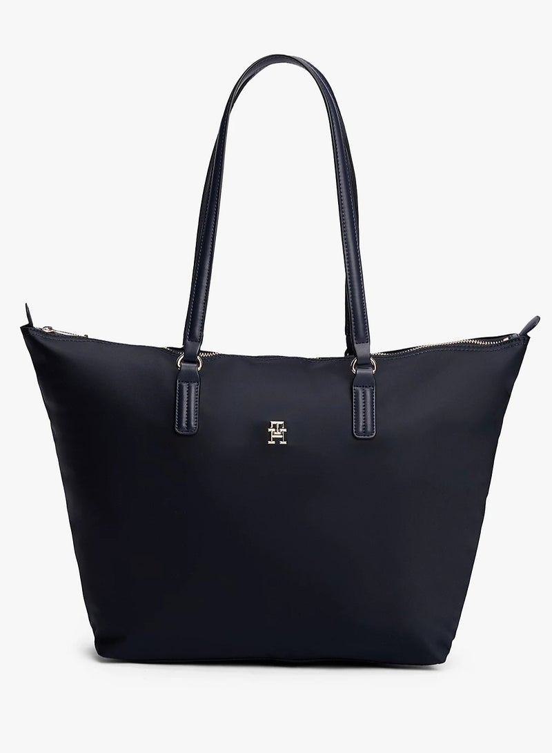 Tommy Hilfiger Denim Tommy Hilfiger Women's Dark Blue Tote Bags, Classic Fashion Versatile Signature Tape Large Capacity Shoulder Bag Handbag for Travel, Work, Gym, - Image 2