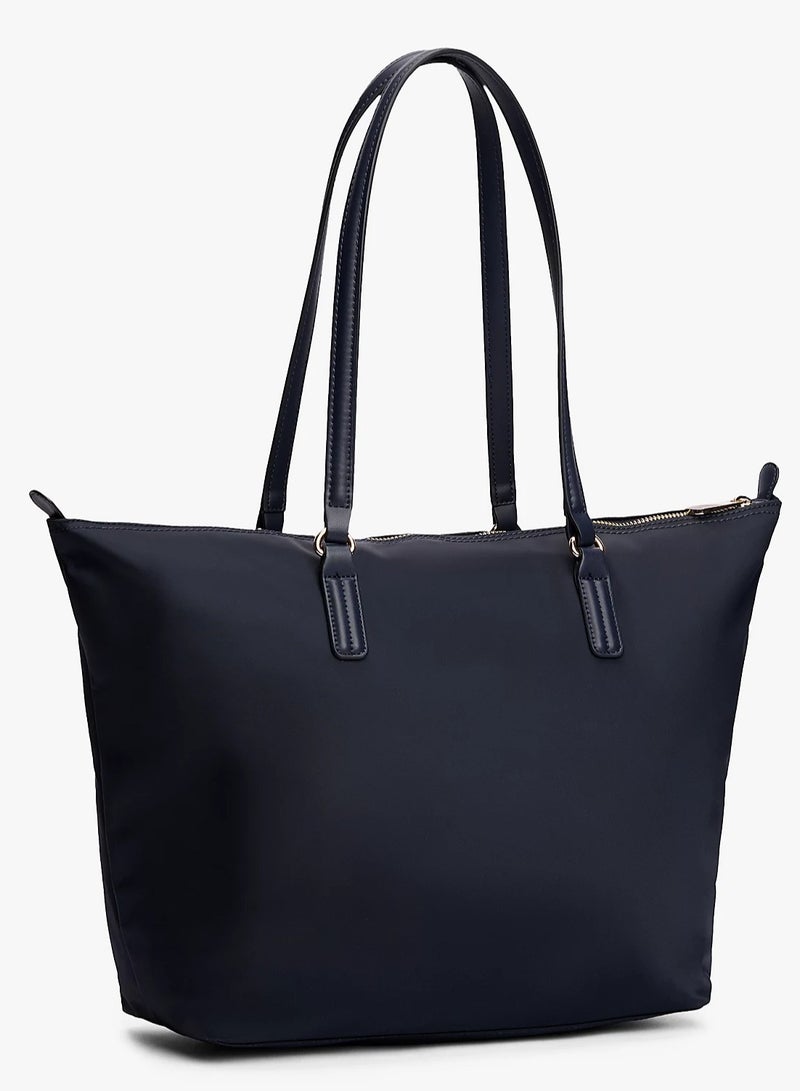 Tommy Hilfiger Denim Tommy Hilfiger Women's Dark Blue Tote Bags, Classic Fashion Versatile Signature Tape Large Capacity Shoulder Bag Handbag for Travel, Work, Gym, - Image 3