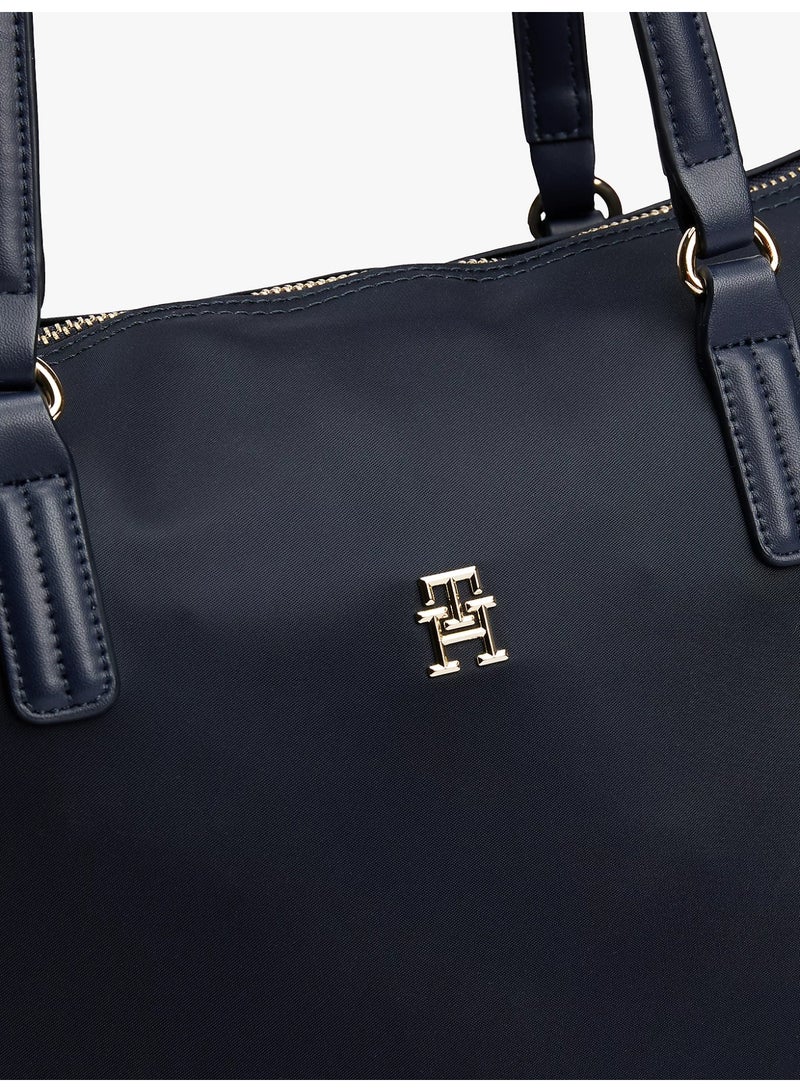 Tommy Hilfiger Denim Tommy Hilfiger Women's Dark Blue Tote Bags, Classic Fashion Versatile Signature Tape Large Capacity Shoulder Bag Handbag for Travel, Work, Gym, - Image 5