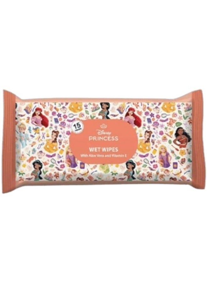 Fab Lab Disney Princess Baby Wet Wipes with Aloe Vera & Vitamin E, 15 Count