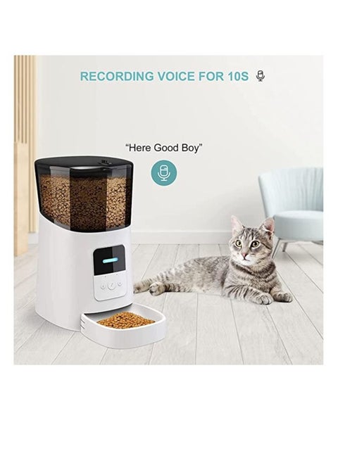 Automatic Cat Feeder,Wi-Fi Enabled Smart Pet Feeder for Cats and Dogs,Auto Dog Food Dispenser with Portion Control, Distribution Alarms and Voice Recorder Up to 15 Meals per Day