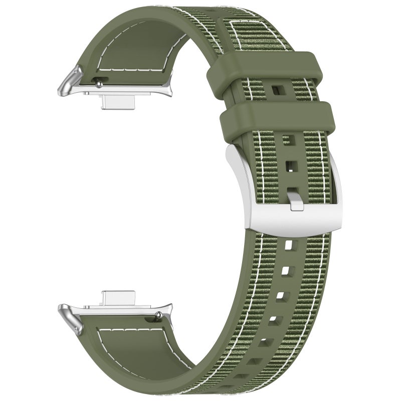 erorex For Xiaomi Smart Band 9 Pro / 8 Pro Official Buckle Hybrid Nylon Braid Silicone Watch Band(Green) - Image 3