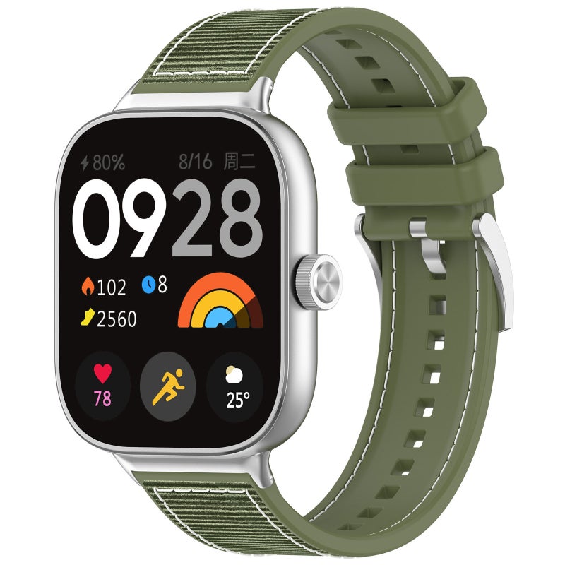erorex For Xiaomi Smart Band 9 Pro / 8 Pro Official Buckle Hybrid Nylon Braid Silicone Watch Band(Green) - Image 1