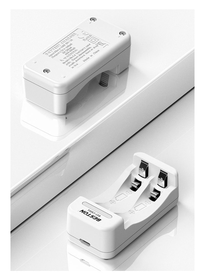 بيستون شاحن C8001 من بيستون مع قطعتين من بطاريات AAA 1300mAh - Image 2