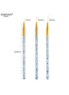 Generic Fabian Acrylic Nail Art Pens 3-Pc Set Gold thin pen holder 