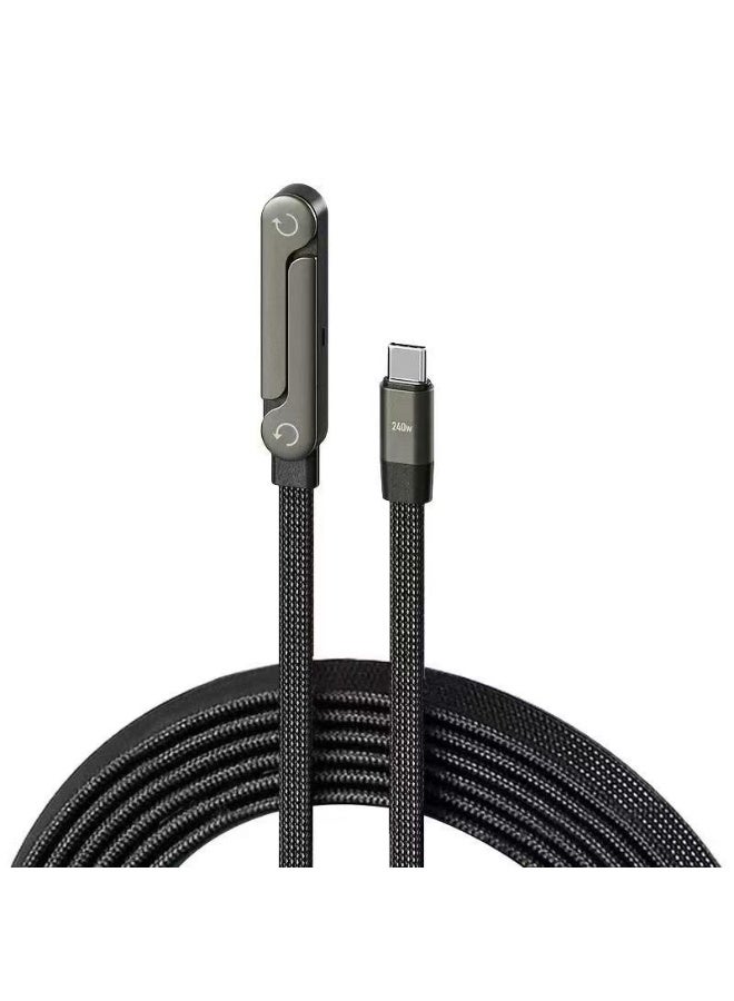 syta Invisible Holder Charger Cable with Stand,Type-C to Type-C,240W PD Fast Charging Cable with 360° Adjustable Metal Stand,2 in 1 Invisible Holder Charger Cable with Stand for Desk, Gaming (1PC) Compatible with iPhone & Samsung, Perfect for Gaming, Office & Car Travel - Image 1