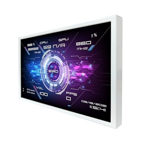 VSDISPLAY 101 Inch White LCD Monitor 1280x800 IPS PC Case Screen Monitoring GPU CPU RAM Dataas Secondary Display for PC Case Computer Laptop - Image 1