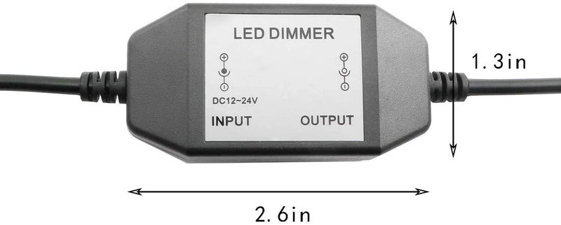 Maxmoral 1pc DC 12V 24V LED Strip Dimmer Switch with DC Female Male Adapter Single Color Mini LED Lamp Lighting Accessories Brightness Adjustable Controller Manual Knob Dimmer Switch Black - Image 2