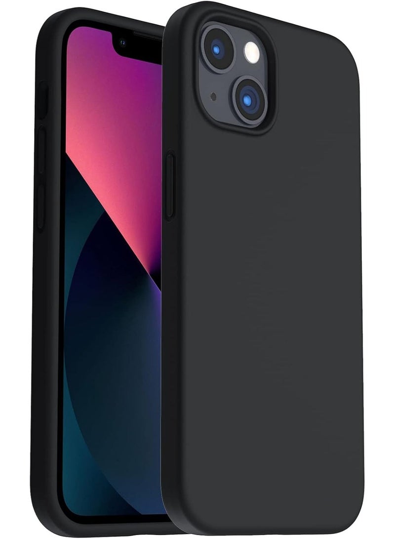 جراب سيليكون متوافق مع iPhone 13 Mini، حماية كاملة للجسم، جراب سيليكون سائل ناعم مضاد للصدمات لهاتف iPhone 13 Mini (2021) 5.4 (أسود) - Image 1