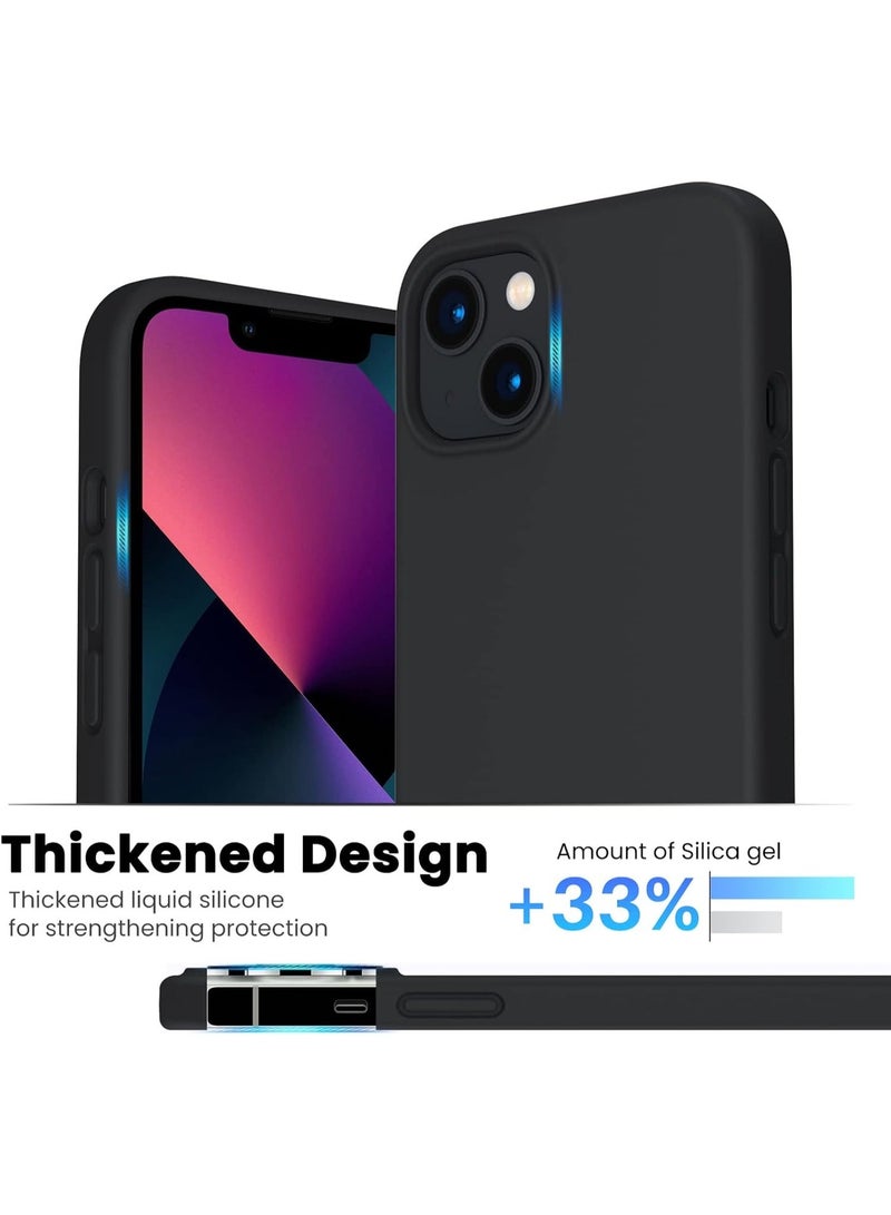 جراب سيليكون متوافق مع iPhone 13 Mini، حماية كاملة للجسم، جراب سيليكون سائل ناعم مضاد للصدمات لهاتف iPhone 13 Mini (2021) 5.4 (أسود) - Image 4