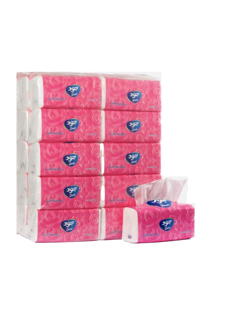 Joud Soft Paper Tissues 600 Tissues Pack Of 20  ( With a gift Pocket Tissues 24 Packs) - Image 2