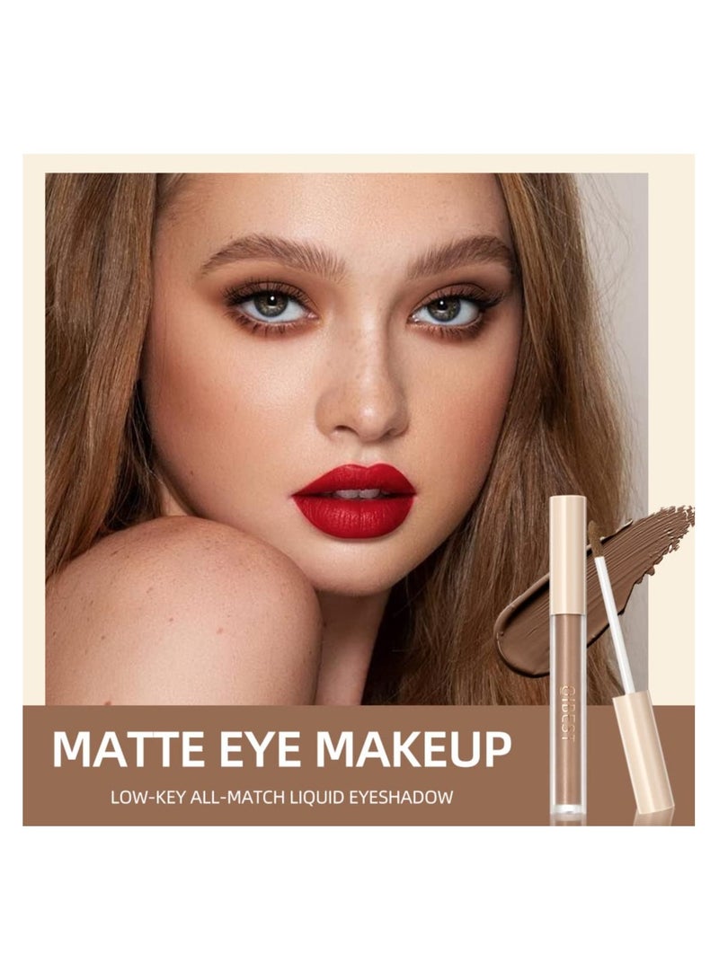 KASTWAVE Eyeshadow 8 Colours Matte Liquid Eyeshadow Set Velvet Highly Pigmented Smokey Black Nude Eyeshadow Long Lasting Quick Drying Eye Shadow Make Up Kits - Image 4