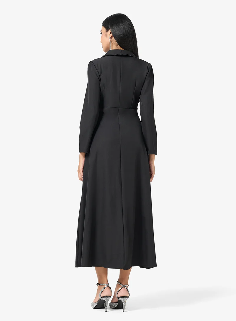 Khizana  Wrap Dress With Drop Waist Hem for Women | Best Price UAE