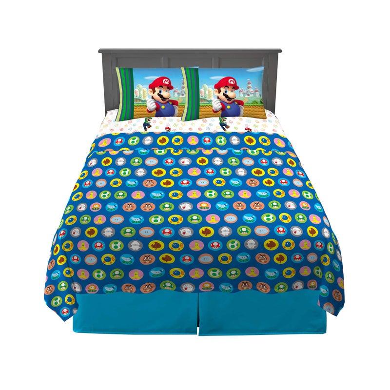 Franco Franco Kids Bedding Super Soft Microfiber Sheet Set Full Mario