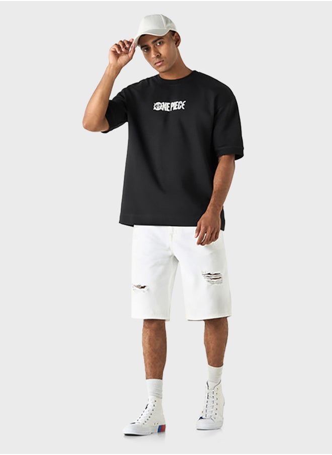 SP Characters Graphic Print Crew Neck T-Shirt  - Image 4