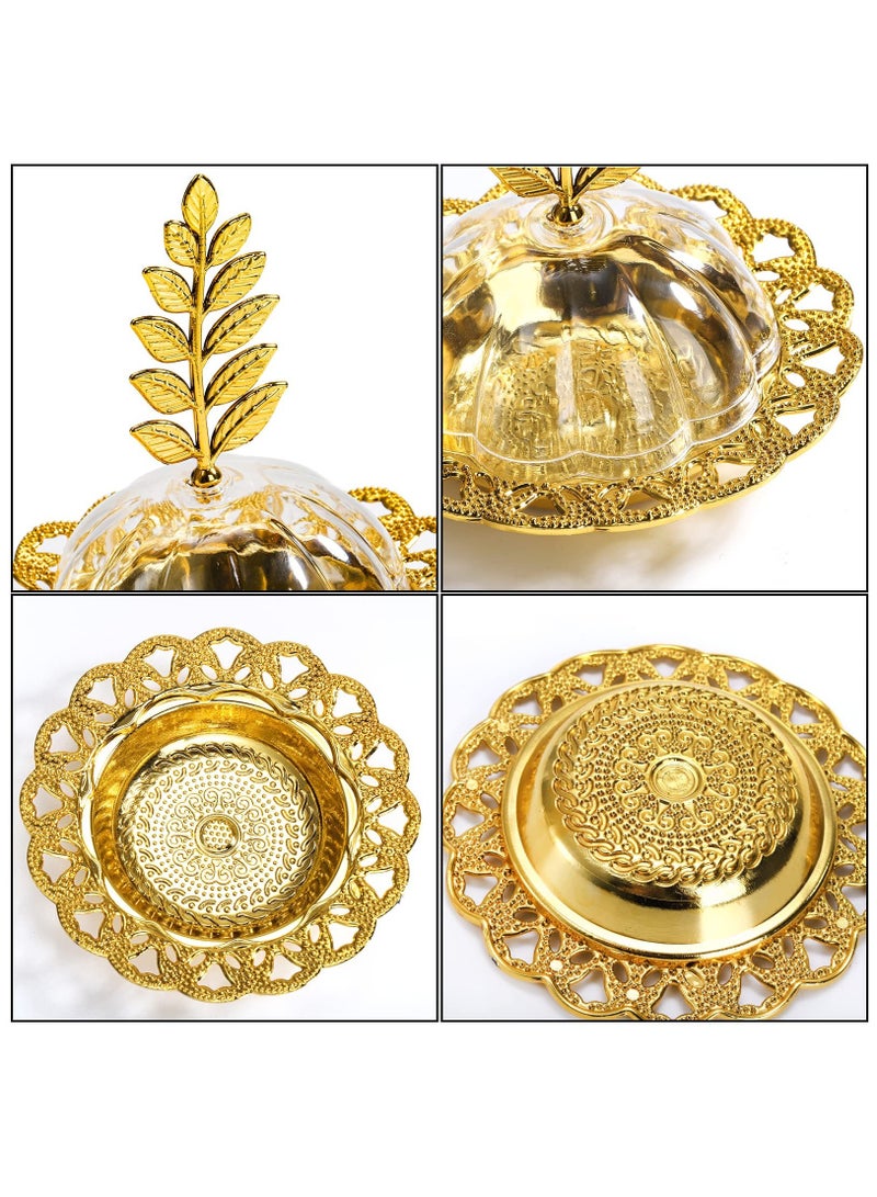 SOLARAE 12 Pack Party Favor Candy Boxes with Leaf Dome, Gold Decorative Plastic Candy Storage Containers, Fillable Candy Holders for Chocolates, Cake Dessert, Baby Shower, Birthday Party Supplies - Image 3