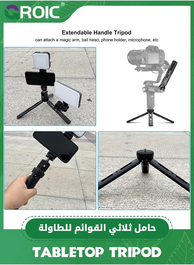 GROIC Mini Tripod Rotatable 4-Level Adjustable Tabletop Tripod Handle Grip for Osmo Mobile, DJI Ronin, Weebill, Crane, Vimble 2, Smooth, Camera, Phone, Webcam, Projector, Gimbal Stabilizers  - Image 5