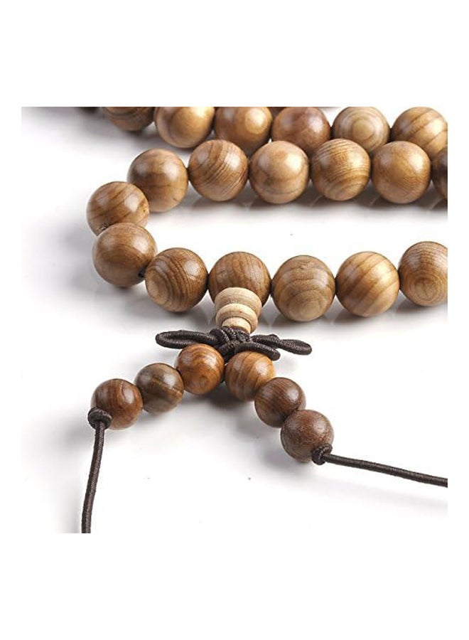 Top Plaza Unisex 108 Natural Wood 6mm 8mm Beads Bracelet Buddhist Rosary Mala Necklace(8mm Sandalwood Duobao) - Image 4