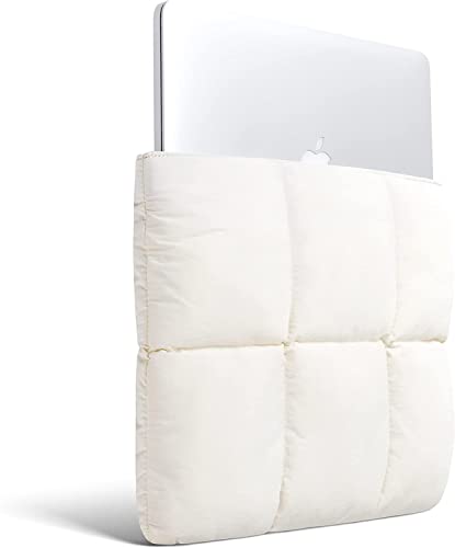Comfyable Puffy Laptop Sleeve 13 Inch 14 Inch, Quilted Puffer Laptop Carrying Case, Pillow Case Compatible with MacBook Air M4 2025 M3 M2 M1, MacBook Pro M5 M4 Pro/Max, Rice - Image 2