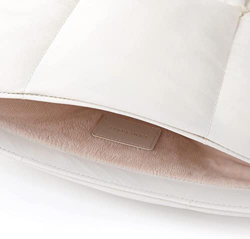 Comfyable Puffy Laptop Sleeve 13 Inch 14 Inch, Quilted Puffer Laptop Carrying Case, Pillow Case Compatible with MacBook Air M4 2025 M3 M2 M1, MacBook Pro M5 M4 Pro/Max, Rice - Image 3