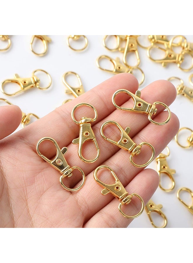 Peachjoy 100PCS Gold Swivel Clasps Lanyard Snap Hooks with Key Rings, Key Chain Clip Hooks Lobster Claw Clasps for Keychains Jewelry DIY Crafts (Swivel Clasps+Key Rings) - Image 5
