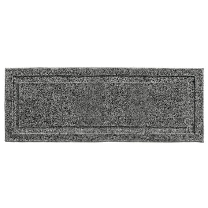 LARGE MODERN BATH MAT RUNNER NONSKID BATHROOM RUG LONG OVERSIZED MACHINE WASHABLE FLOOR CARPET EXTRA LONG HYDRA COLLECTION CHARCOAL GRAY