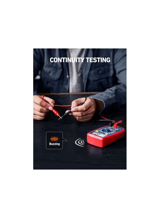 AstroAI أسترو إيه آي مقياس رقمي متعدد الفولت متر أوم متر أمبير متر متعدد الاختبار مع شاشة LCD مضاءة خلفياً - Image 3