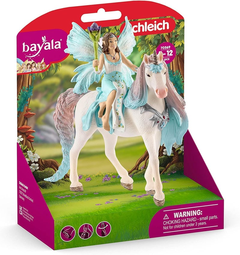 Schleich Bayala 3PC Eyela Fairy Toy with Princess Unicorn Figurine Fantasy Fairy Figure with Magic Wand Durable Pixie and Magic Horse Toy for Imaginative Play Girls and Boys 512 70569 - Image 2