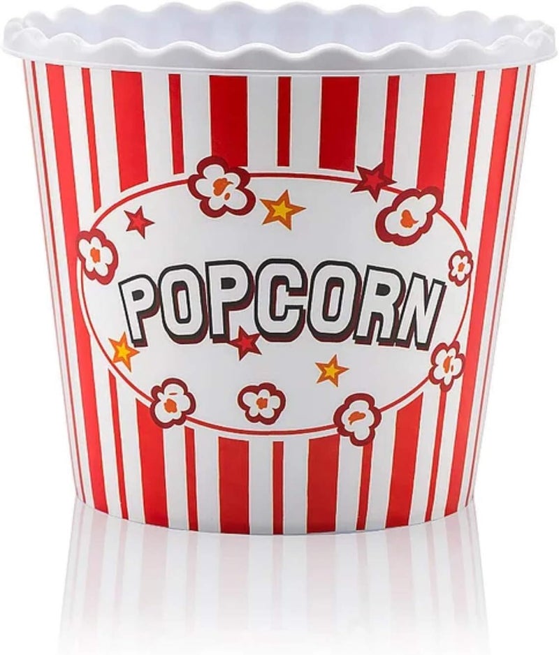 ONONEXPRESS Modern Style Reusable Plastic Popcorn BoxPopcorn ContainersPopcorn Bowls Set for Movie Theater Night  BPA Free  RedWhite 4 Pack75 oz - Image 4