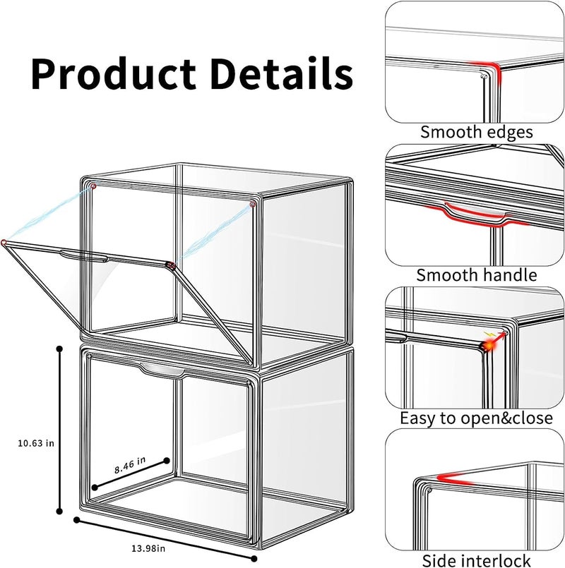 RELEMTRA RELEMTRA Handbag Storage Organizers for Closet Plastic Acrylic Handbag Purse Shoes Toy Display Case Anti Dust Luxury Stackable Bag Container Box for Bedroom Containers PACK OF 1  - Image 5