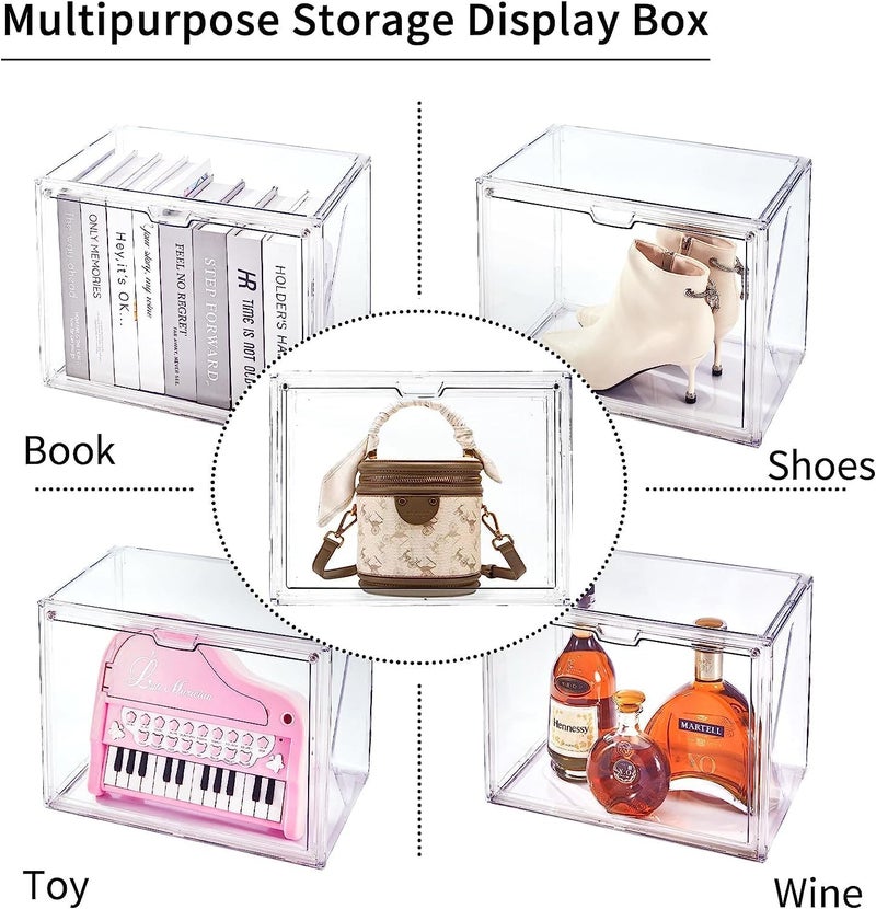 RELEMTRA RELEMTRA Handbag Storage Organizers for Closet Plastic Acrylic Handbag Purse Shoes Toy Display Case Anti Dust Luxury Stackable Bag Container Box for Bedroom Containers PACK OF 1  - Image 3
