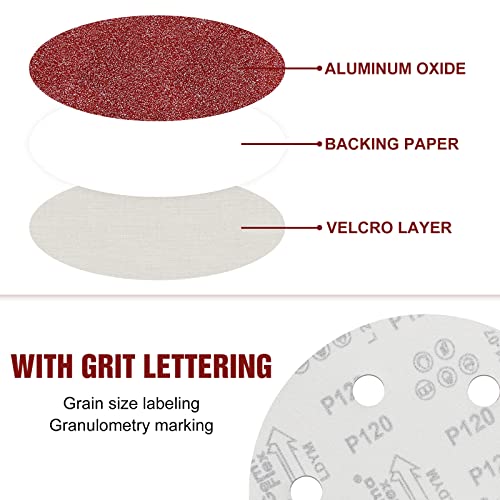 Awutzut 9 Inch Sanding Disc 150 Grit Hook and Loop Sandpaper for 6 Holes Drywall Sander Remove Popcorn Ceiling Sheetrock (30 PCS) - Image 3