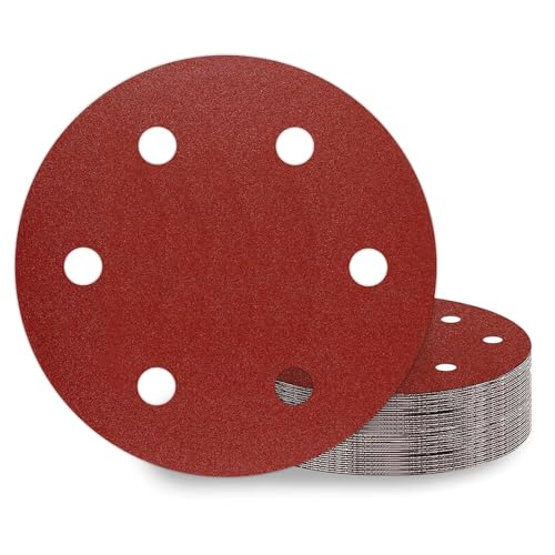 Awutzut 9 Inch Sanding Disc 150 Grit Hook and Loop Sandpaper for 6 Holes Drywall Sander Remove Popcorn Ceiling Sheetrock (30 PCS) - Image 1