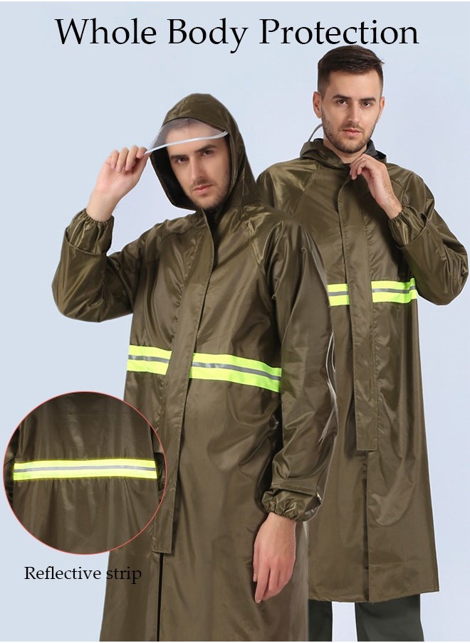 DUNISO - Long Raincoat Hooded Rain Poncho Lightweight Emergency Jacket for Men and Women Outdoor All-Sport Waterproof Breathable Anti-storm - Image 1